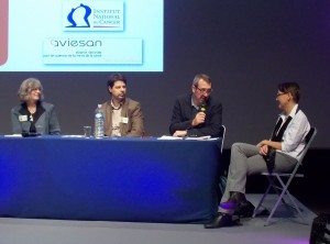 Photograph: Plenary session 2. From left to right - Dr Jeanne Poduska, Frederick Groeger-Roth, Prof David Foxcroft (Session Chair), and Dr Katarzyna Okulicz-Kozaryn